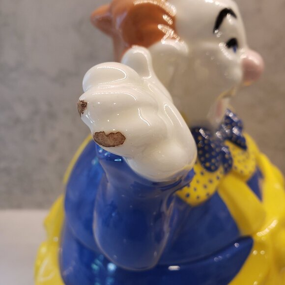 1978 Handmade Ceramic Clown Cookie Jar - Picture 3 of 16